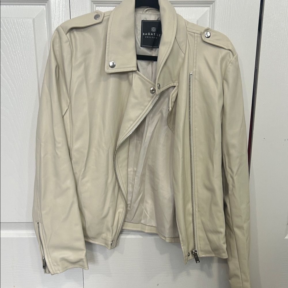 Bagatelle Cream Leather Jacket